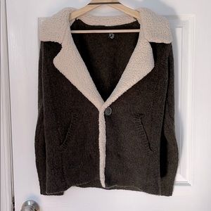 Fluffy sweater cardigan